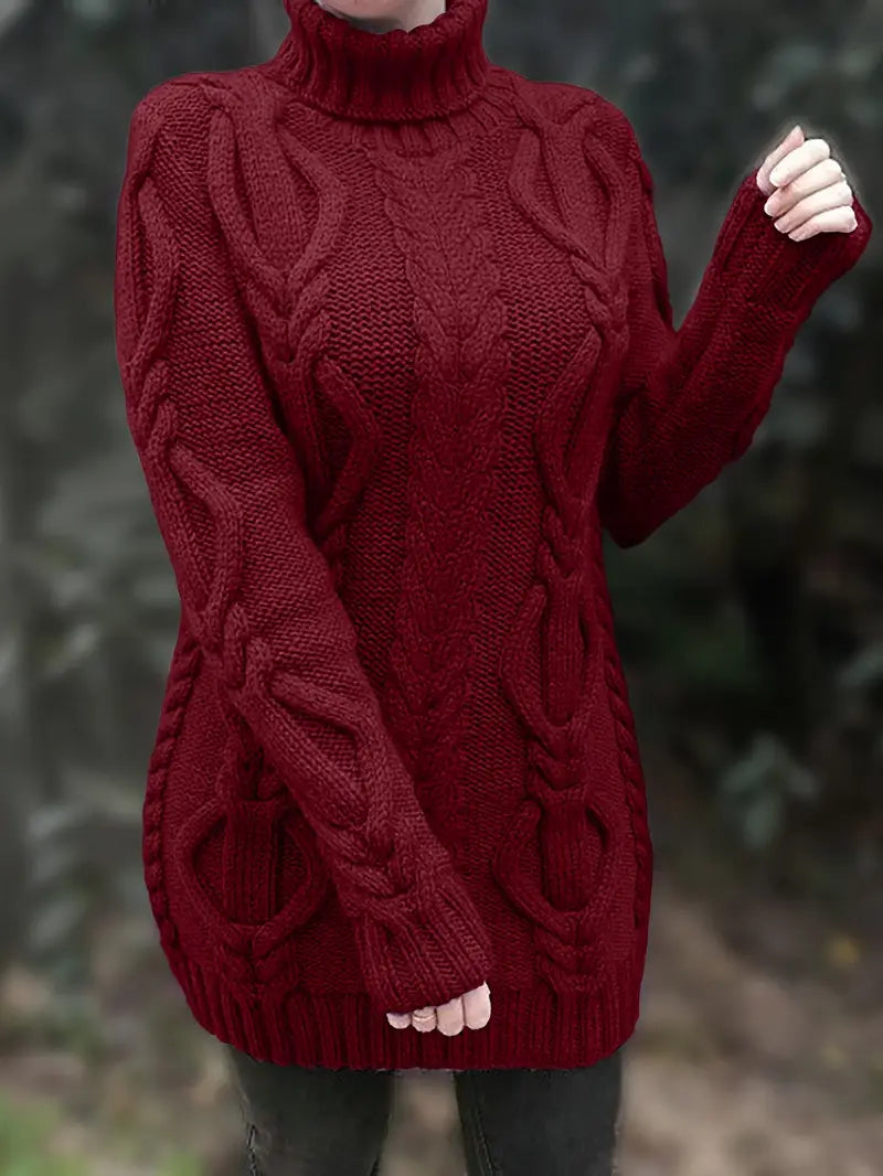 Narda™ Damen Rollkragen Kleid