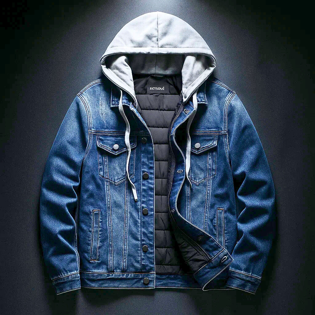 Isaac™ Gefütterte Jeansjacke mit Kapuze