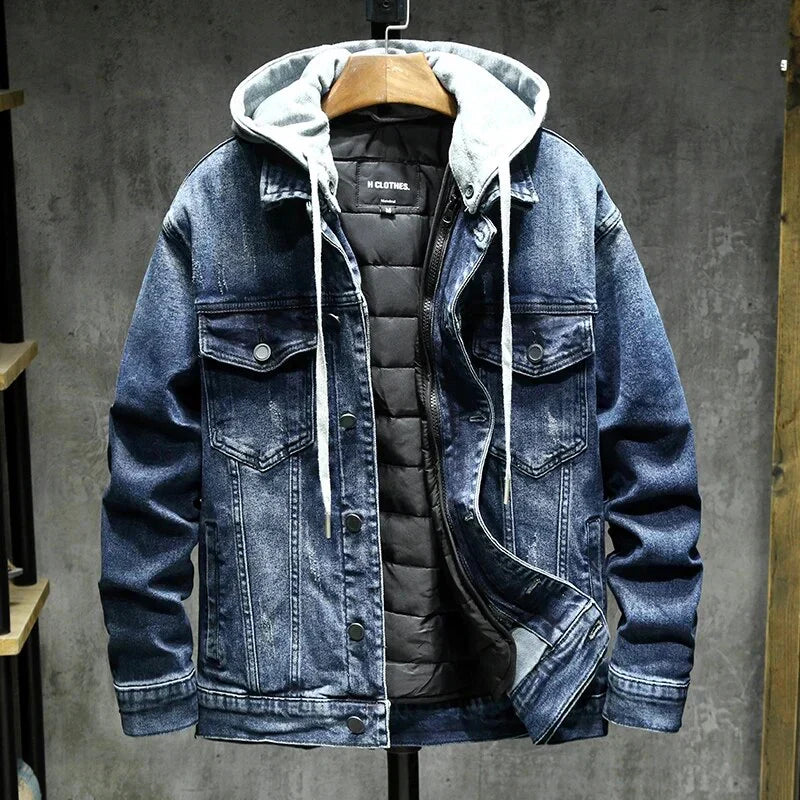 Isaac™ Gefütterte Jeansjacke mit Kapuze