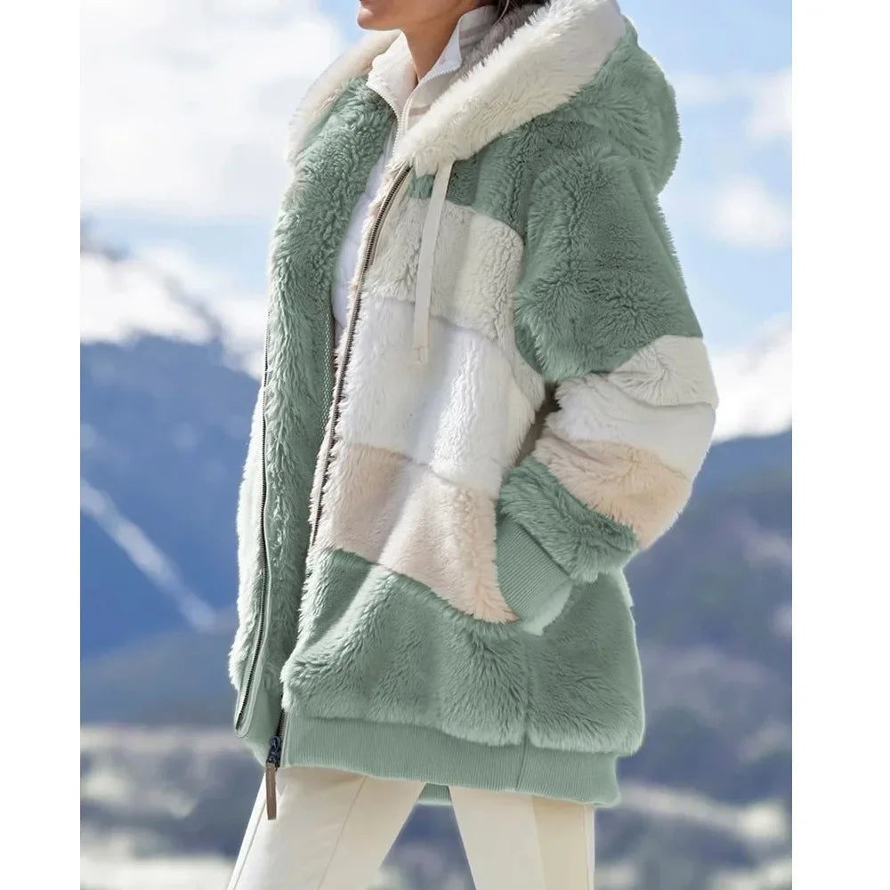 Franzi Lockere Langarm Kapuzenjacke