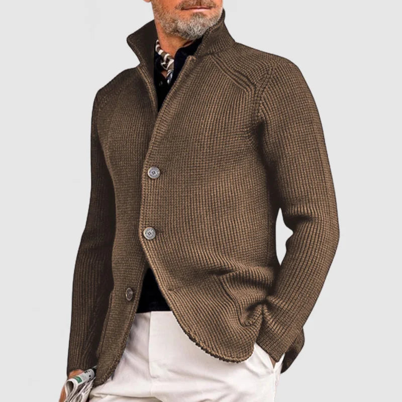 Elegante Strickjacke mit Revers für Herren