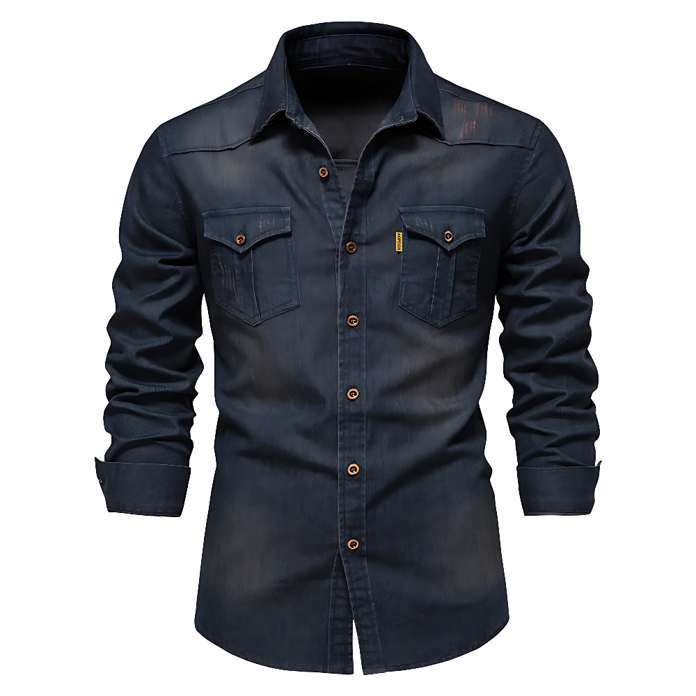Nathanial Baumwoll Jeans Hemd
