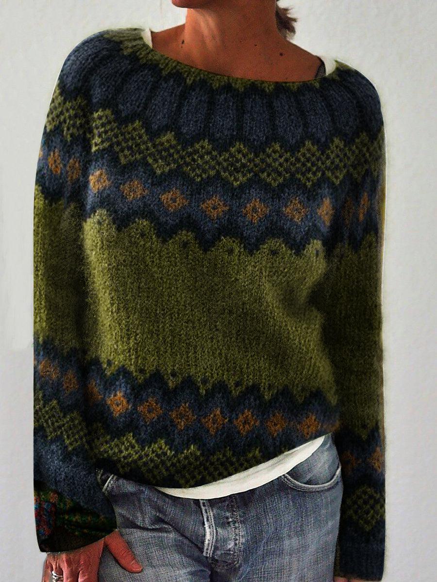Waldstreifen Strickpullover
