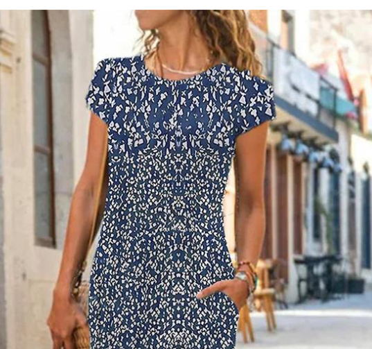 Königsblau Blütenkleid