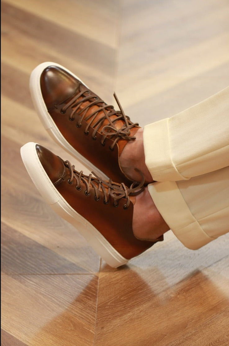 Heritage Schnürsenkel-Ledersneakers