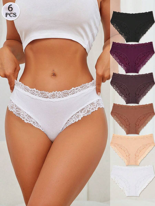 6er-Pack Damen Baumwoll-Bikinislips