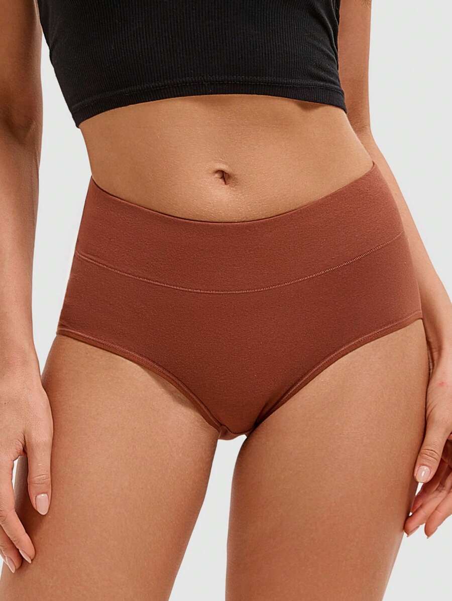5er-Pack Damen Baumwollslips Mitteltaille