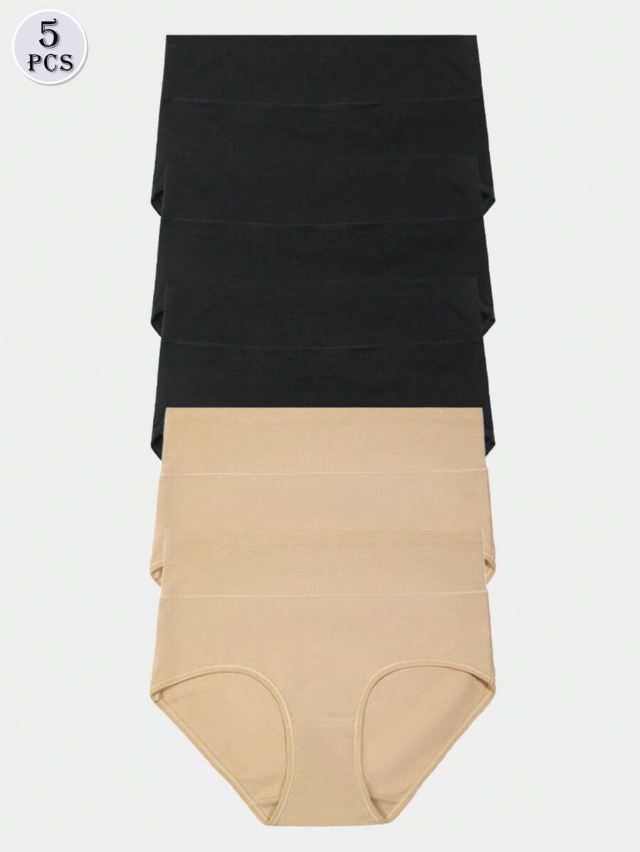 5er-Pack Damen Baumwollslips Mitteltaille