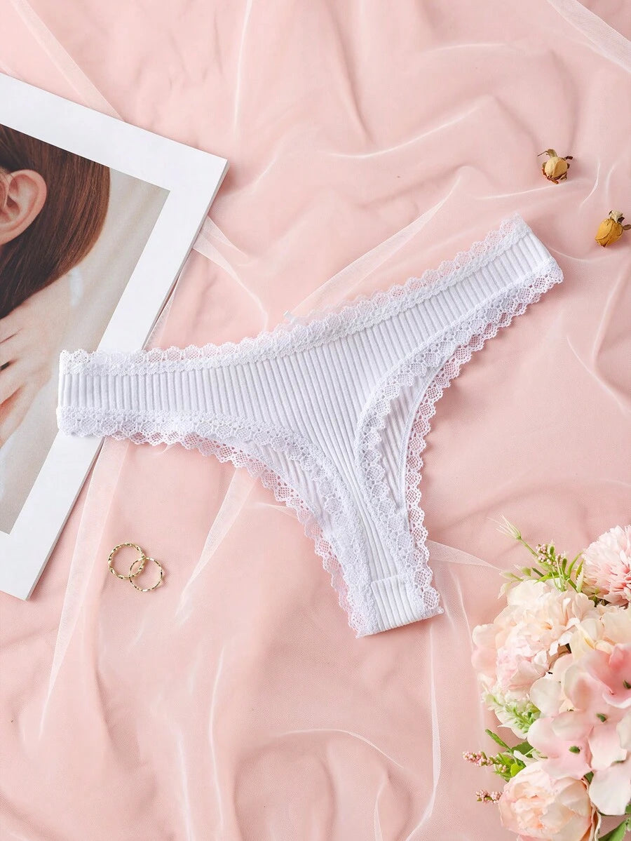 3er Pack Damen Unterwäsche Unifarben mit Schleifendetail