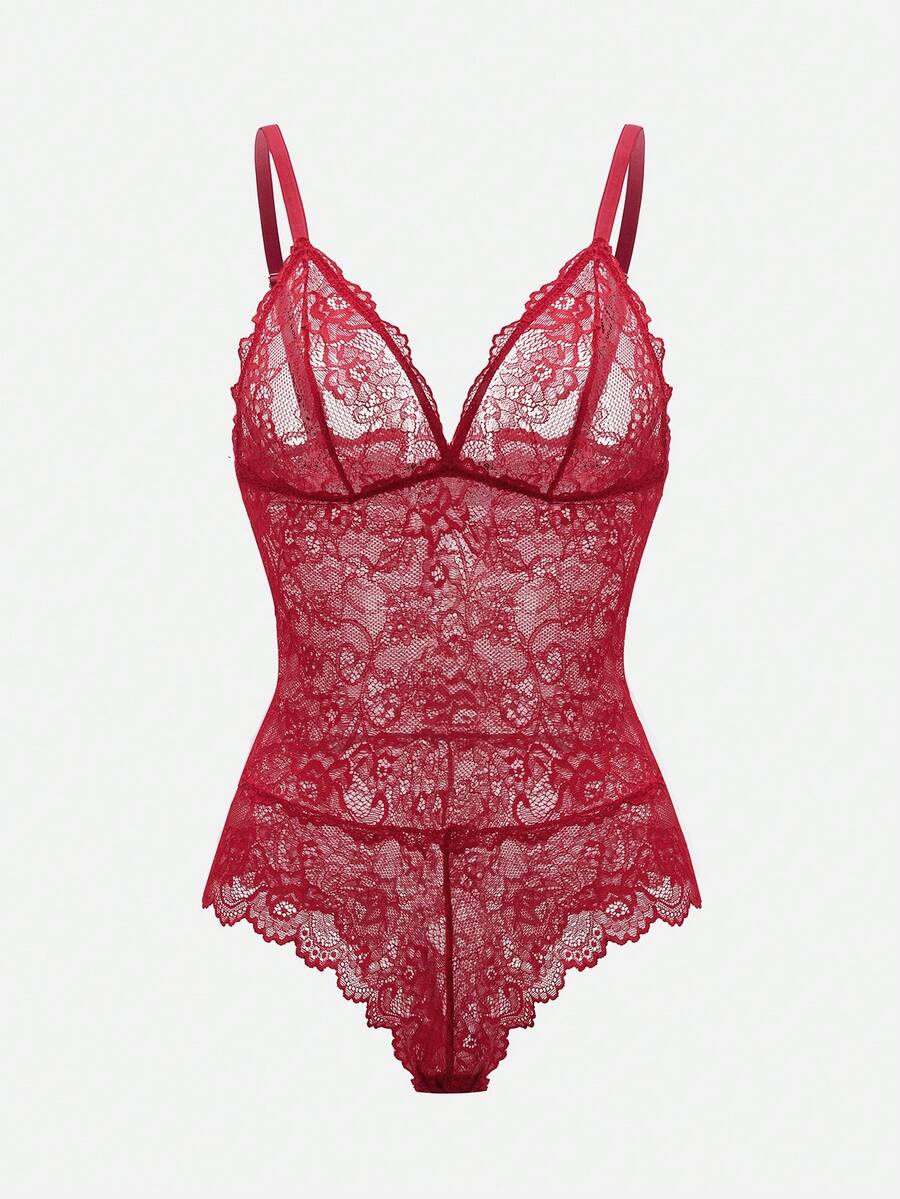 SuitURBody Damen Bodysuit aus transparenter Spitze