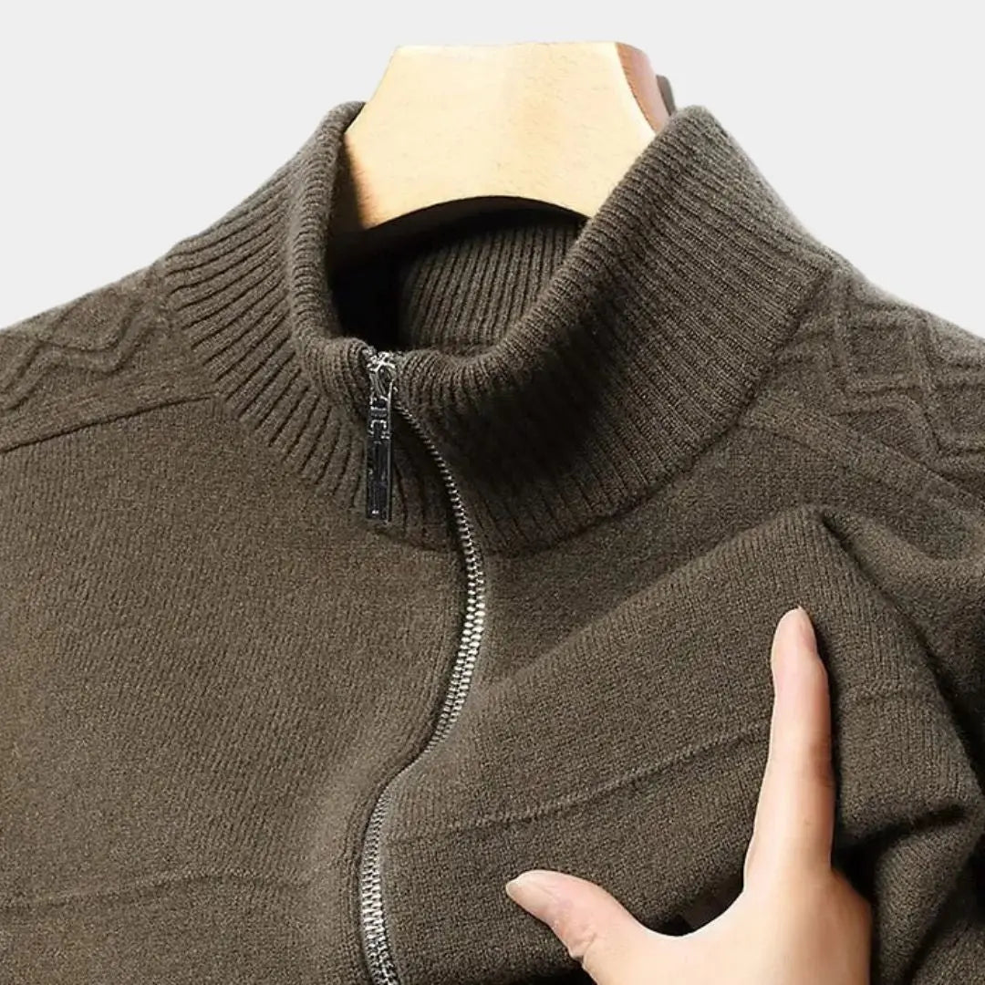 Kaschmir Zip Rollkragenpu llover aus Strick