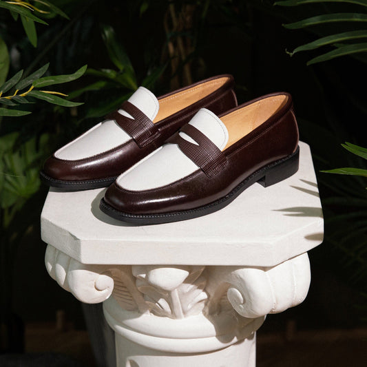 Paris Penny Loafers mit Kontrast