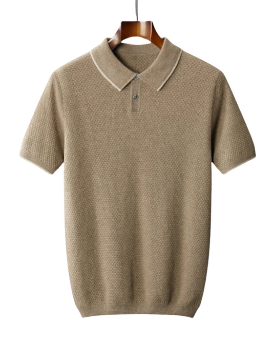 Edelglanz Herren Cashmere Polo-Shirt