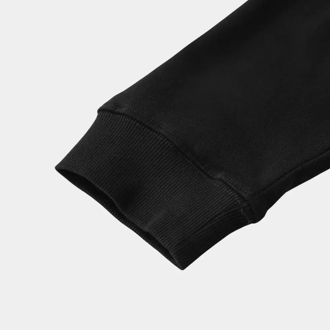 Zip Black Lapel Sports Hoodie Sweatshirt