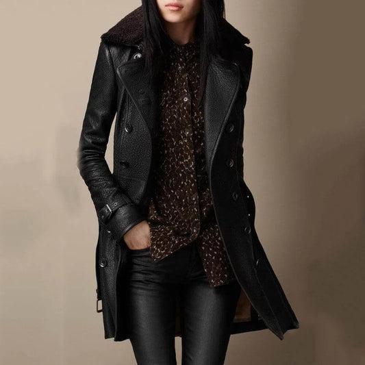 Luxuriöser Trenchcoat aus Leder