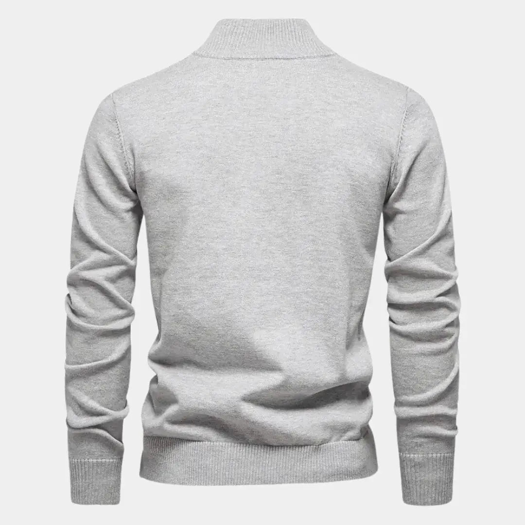 Strickpullover mit halbem Reissverschluss