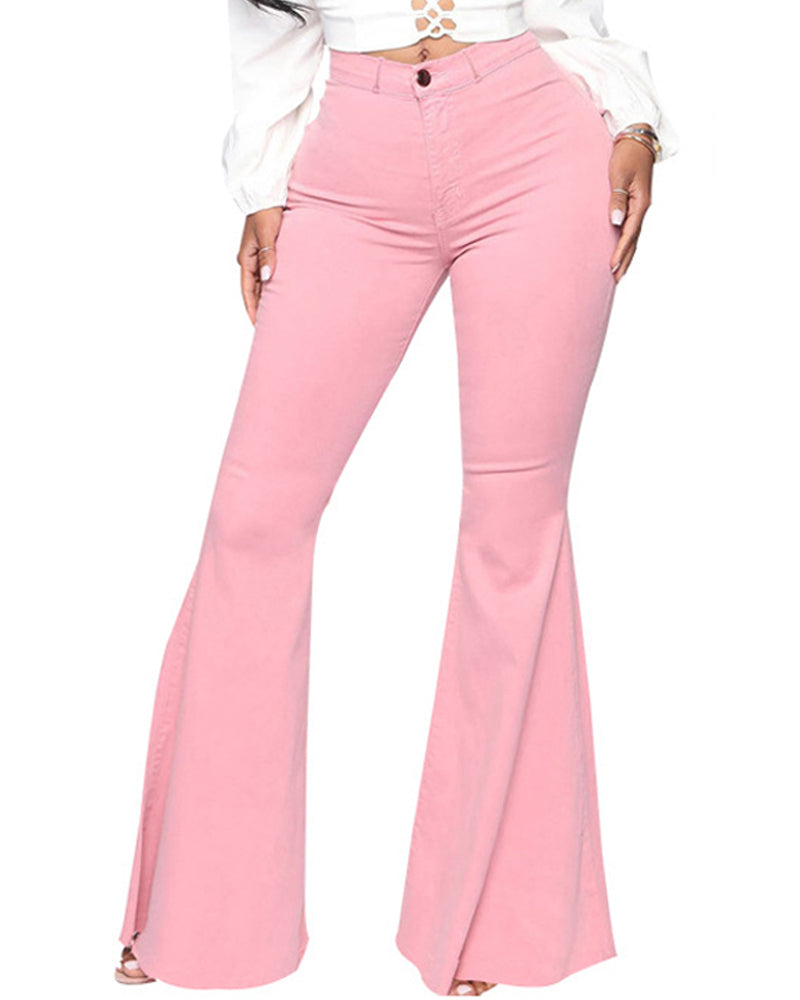Elastische Mehrfarbige Flare Jeans