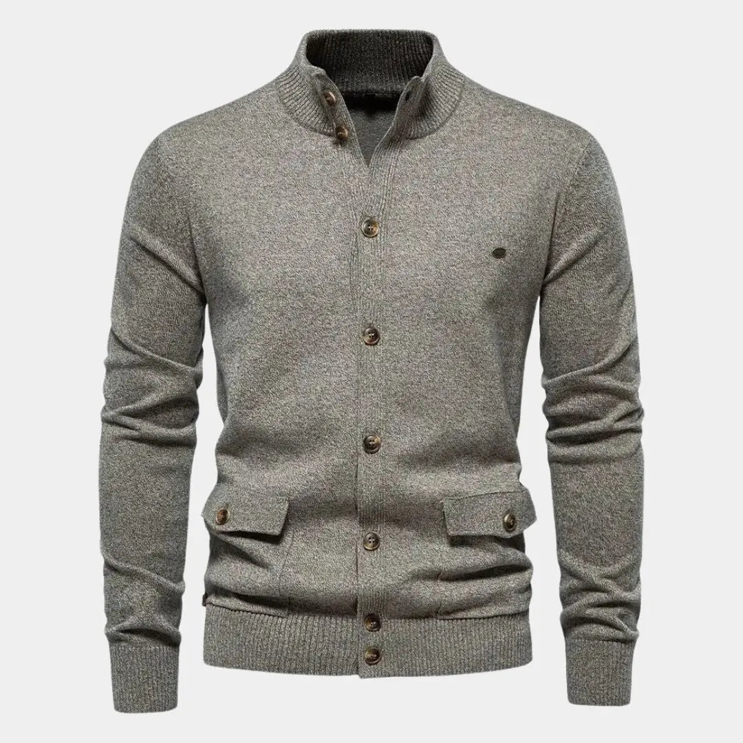 Gestrickte Baumwoll-Strickjacke