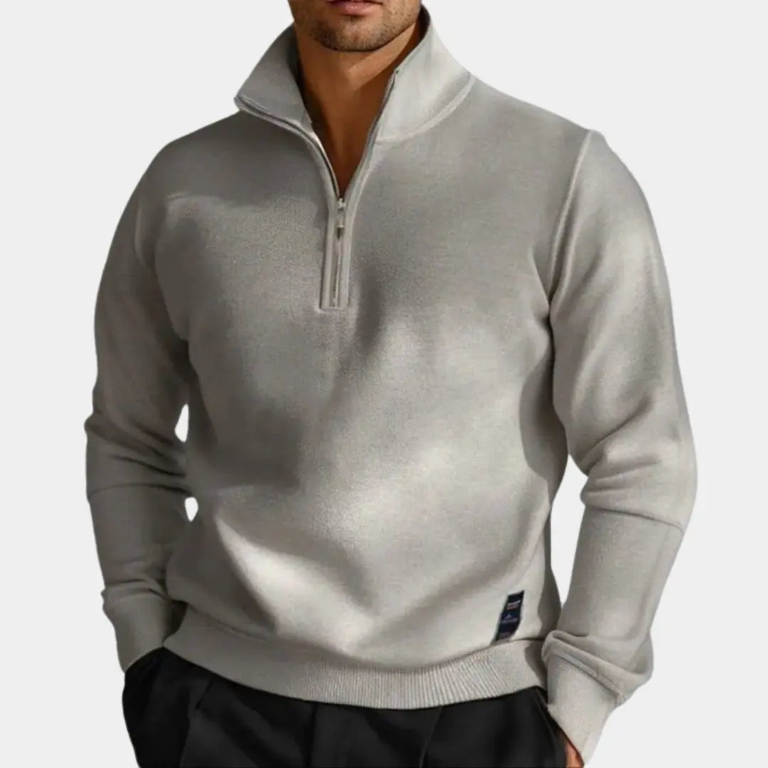 Strickpullover mit halbem Reissverschluss