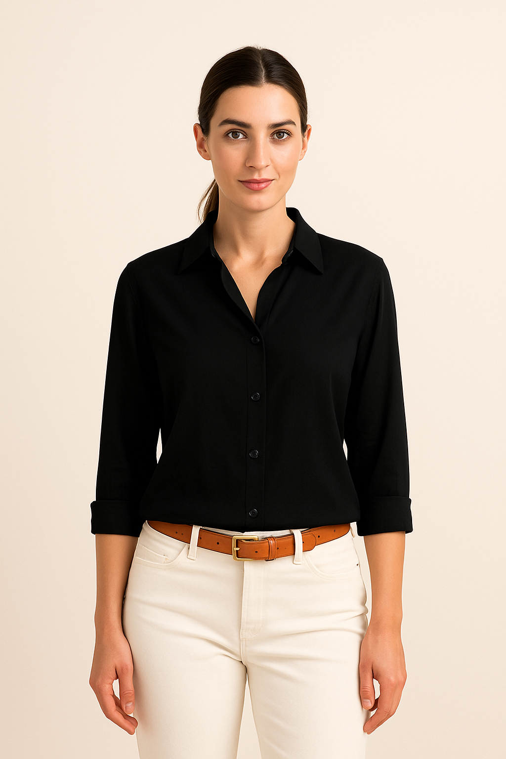 HERBERGER | Damen Bluse mit Seidenglanz aus Baumwolle für  Büro oder Freizeit