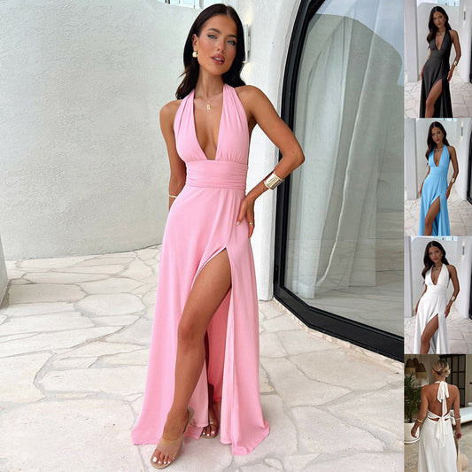 Rückenfreies Schlitzkleid