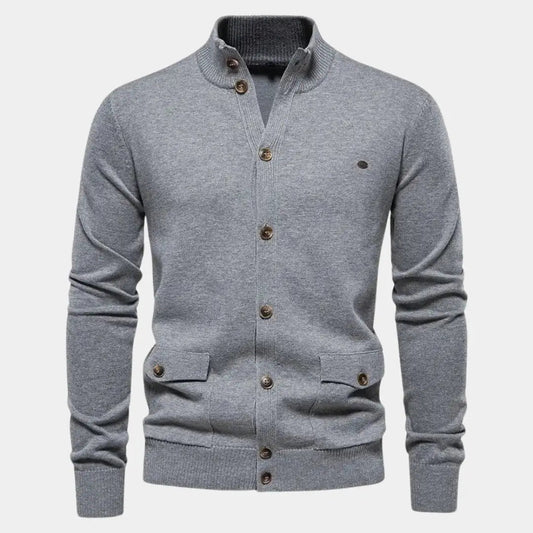 Gestrickte Baumwoll-Strickjacke