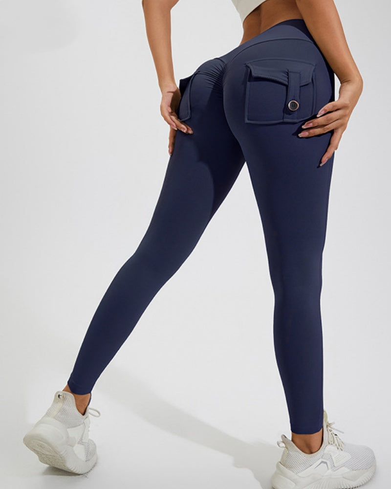 Fitness Leggings mit Cargo Taschen