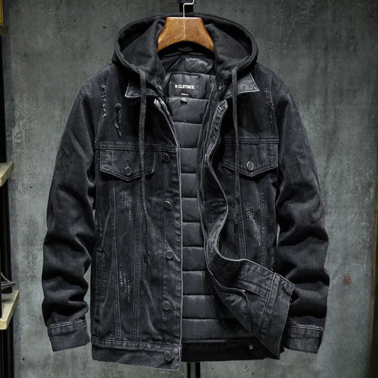Isaac™  Gefütterte Jeansjacke mit Kapuze