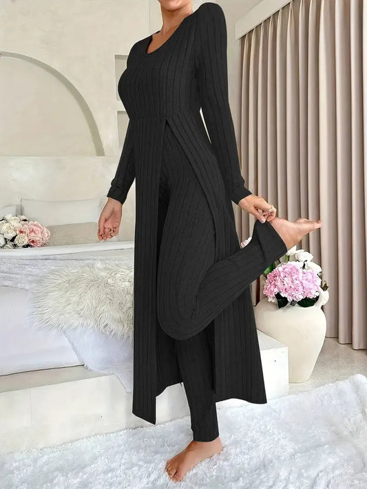 Zayda Elegantes Zweiteiliges Strick Set