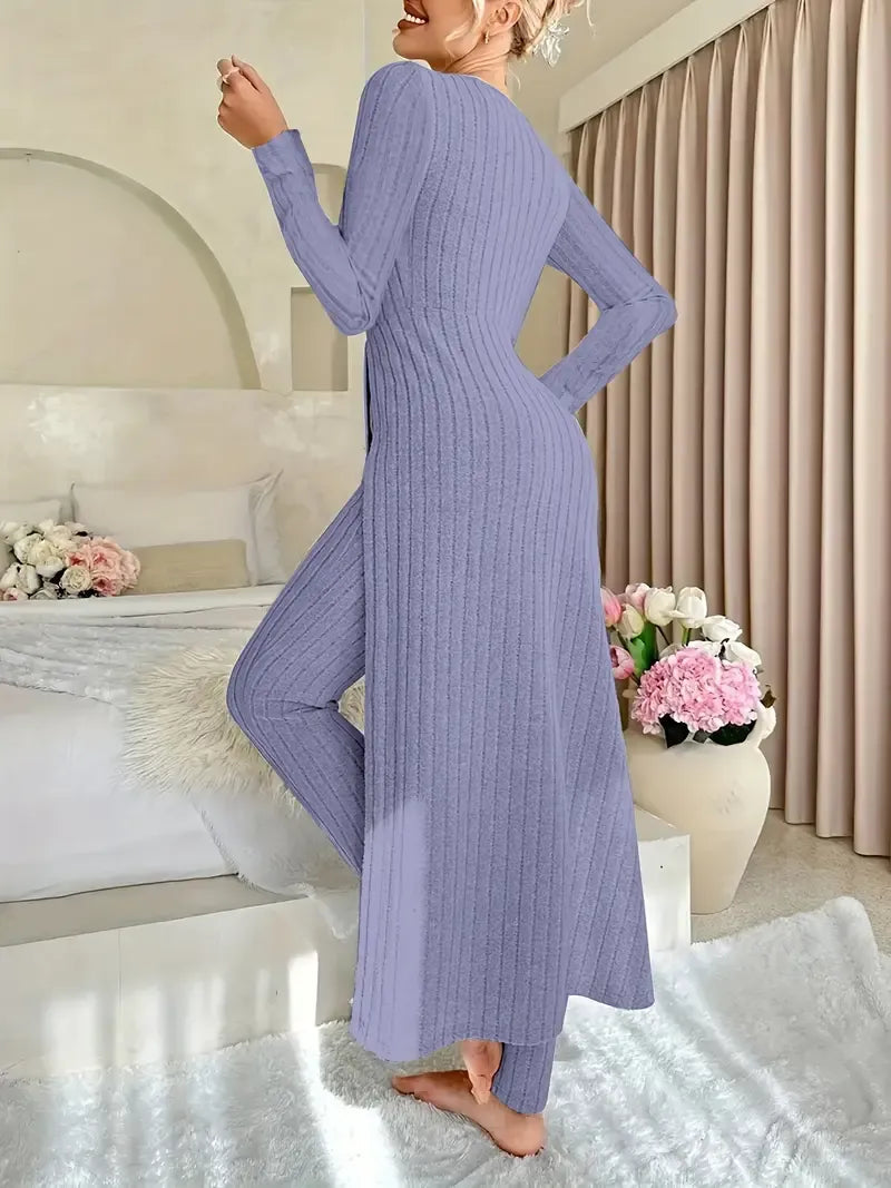 Zayda Elegantes Zweiteiliges Strick Set
