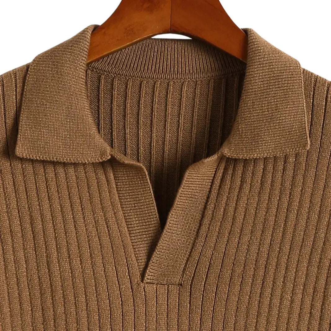 Polopullover mit V-Ausschnitt