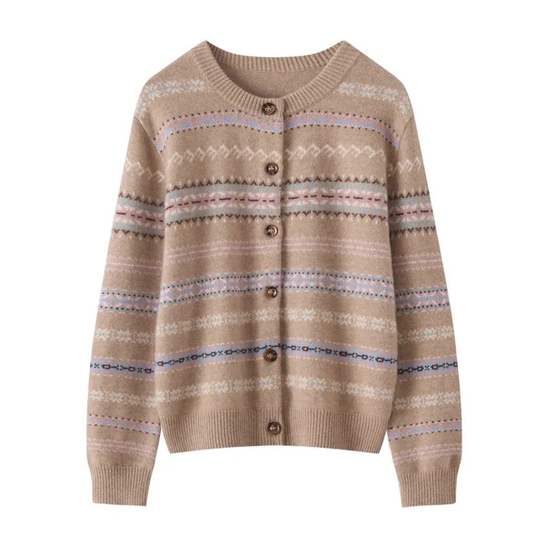 Kaschmir Damen Strickjacke dick gestrickt & warm für Herbst und Winter