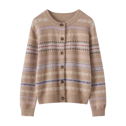 Kaschmir Damen Strickjacke dick gestrickt & warm für Herbst und Winter