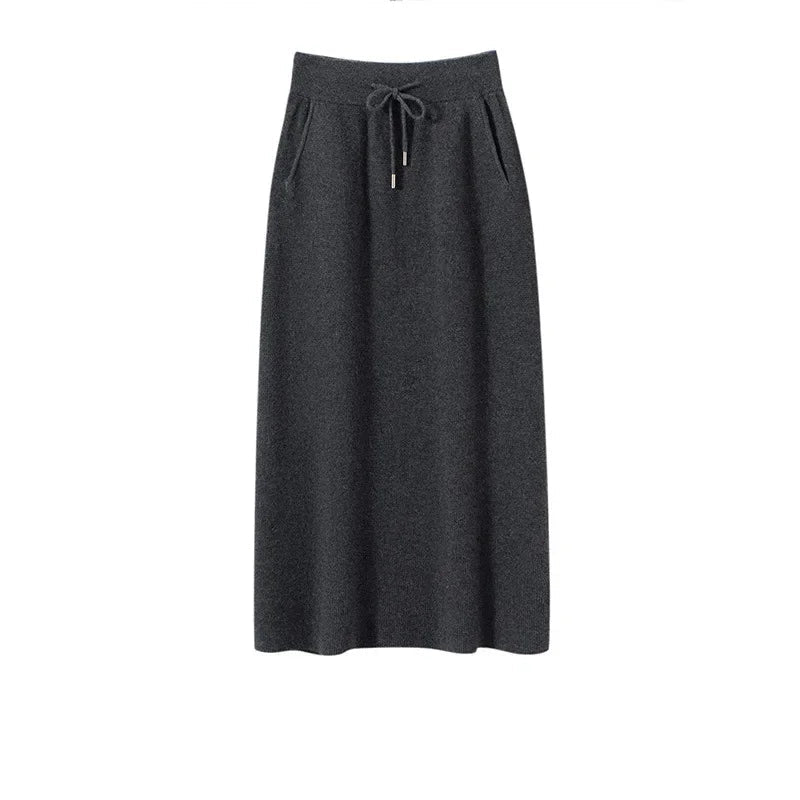 Kaschmir Damen Rock in Midi länge ideal für Herbst und Winter