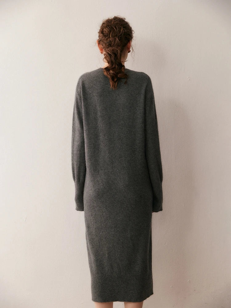 Kaschmir Midikleid zeitlos schlicht & edel für Herbst und Winter