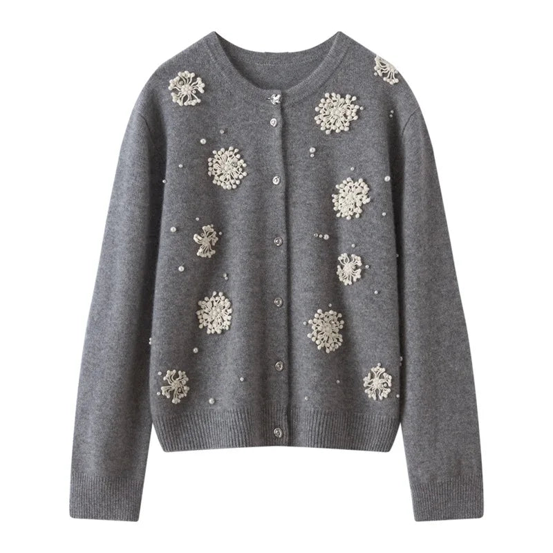 Kaschmir Damen Pullover mit Stickerei