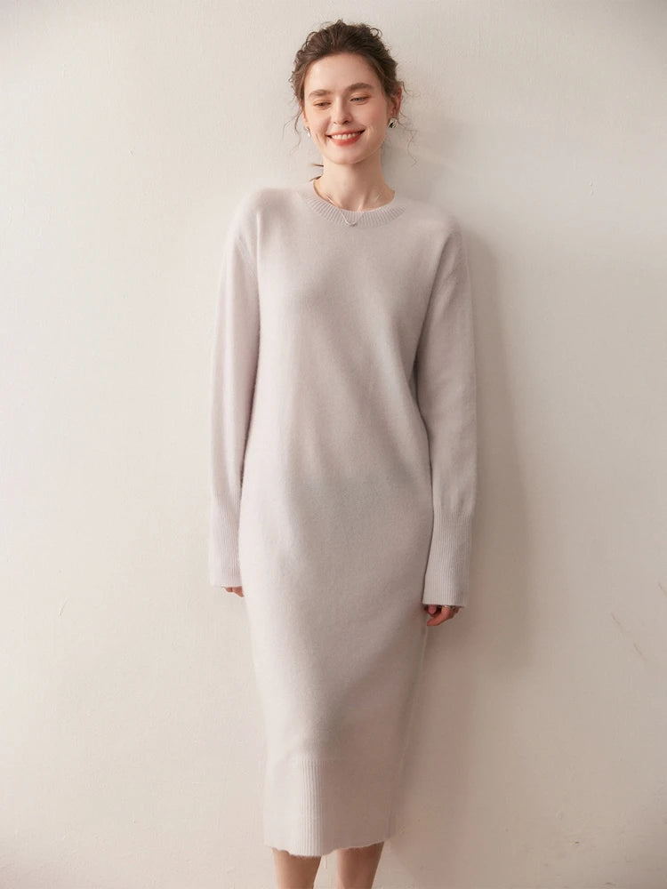 Kaschmir Midikleid zeitlos schlicht & edel für Herbst und Winter