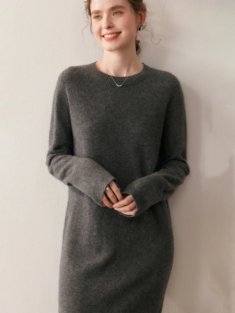 Kaschmir Midikleid zeitlos schlicht & edel für Herbst und Winter