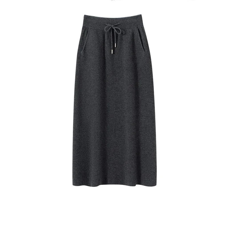 Kaschmir Damen Rock in Midi länge ideal für Herbst und Winter