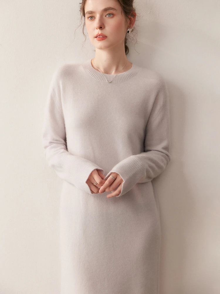 Kaschmir Midikleid zeitlos schlicht & edel für Herbst und Winter