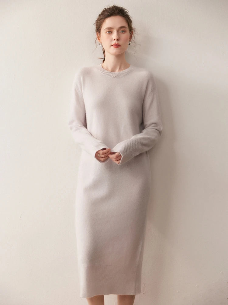 Kaschmir Midikleid zeitlos schlicht & edel für Herbst und Winter