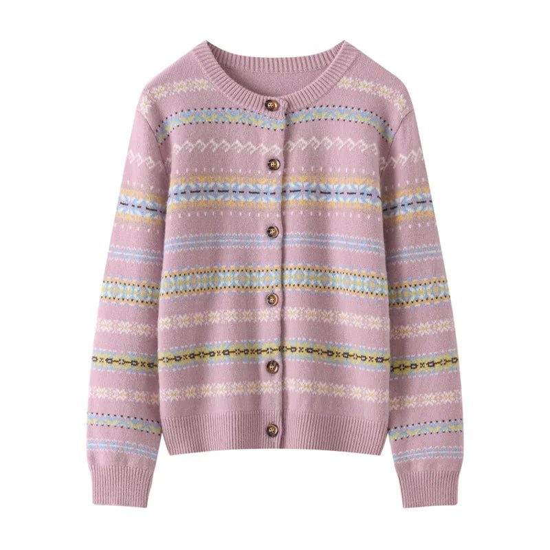 Kaschmir Damen Strickjacke dick gestrickt & warm für Herbst und Winter