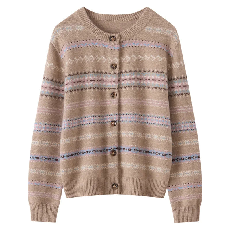 Kaschmir Damen Strickjacke dick gestrickt & warm für Herbst und Winter