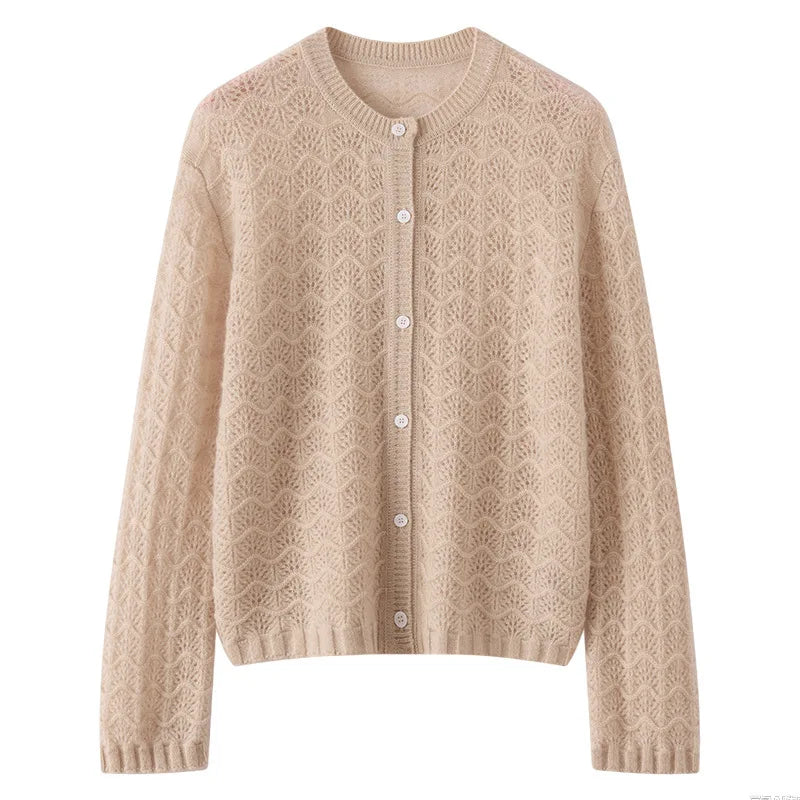 Kaschmir Damen Strickjacke offen, edel für Herbst und Winter