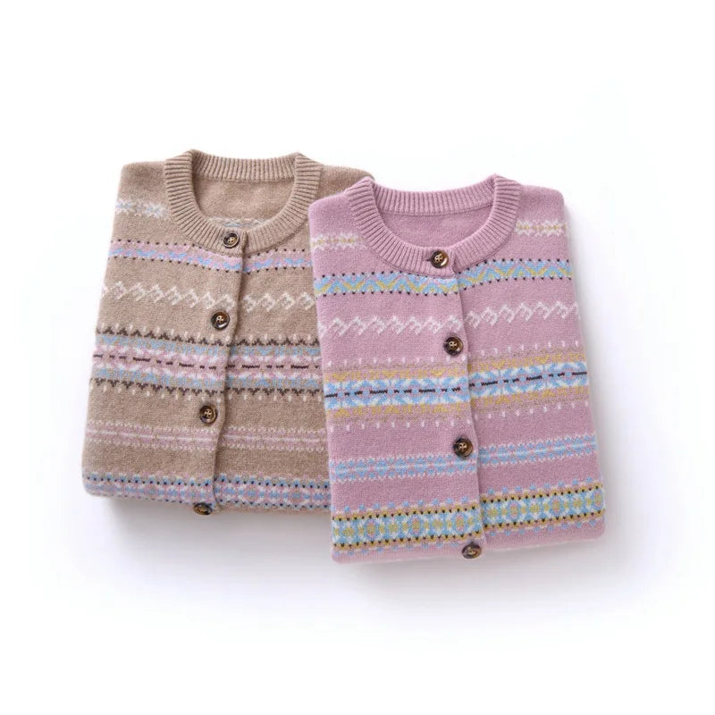 Kaschmir Damen Strickjacke dick gestrickt & warm für Herbst und Winter