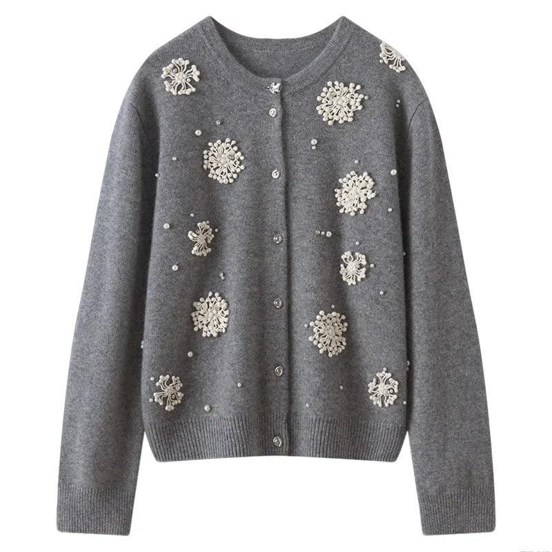 Kaschmir Damen Pullover mit Stickerei