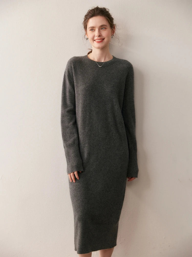 Kaschmir Midikleid zeitlos schlicht & edel für Herbst und Winter
