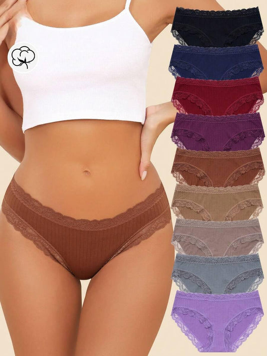 9er Pack Damen Baumwollunterwäsche weich und dehnbar