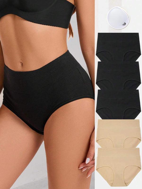 5er-Pack Damen Baumwollslips Mitteltaille