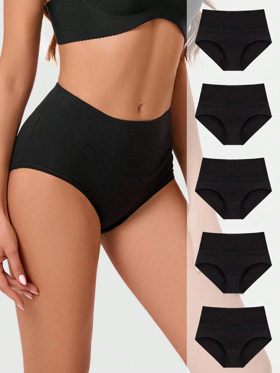 5er-Pack Damen Baumwollslips Mitteltaille